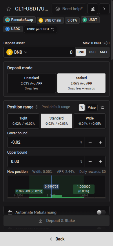 Deposit mode on mobile
