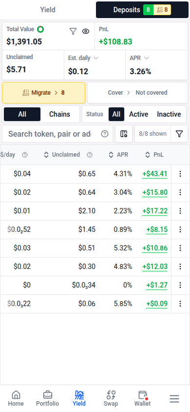 Deposit columns after scrolling sideways on mobile