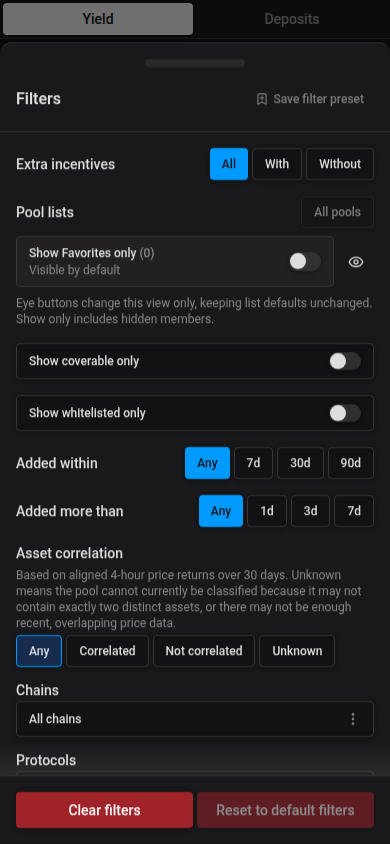 Filter extra incentives on mobile